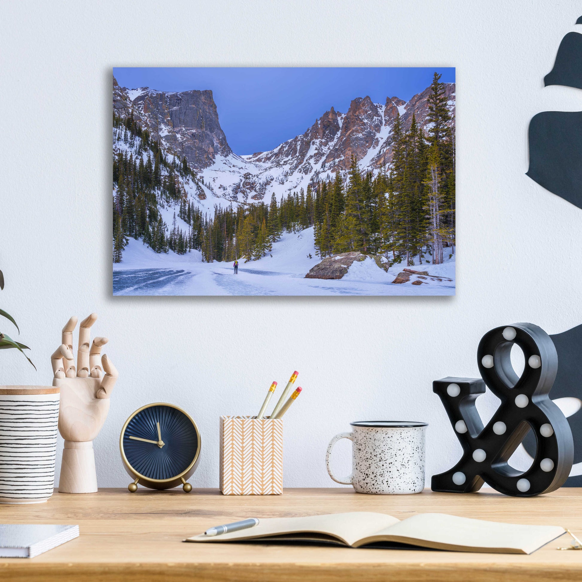 Epic Art 'Rocky Mountain Snowshoer - Rocky Mountain National Park' by Darren White, Acrylic Glass Wall Art,16x12