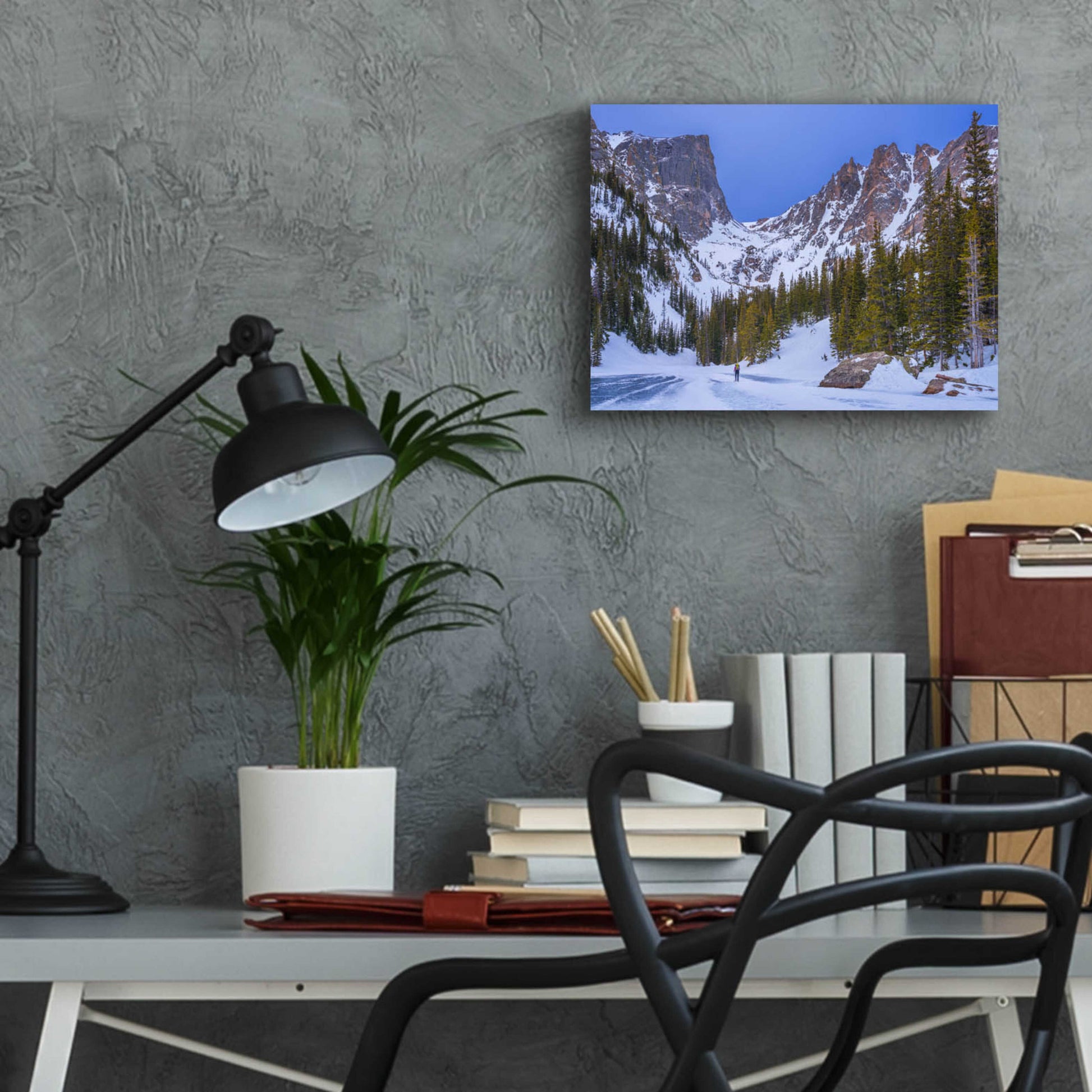 Epic Art 'Rocky Mountain Snowshoer - Rocky Mountain National Park' by Darren White, Acrylic Glass Wall Art,16x12