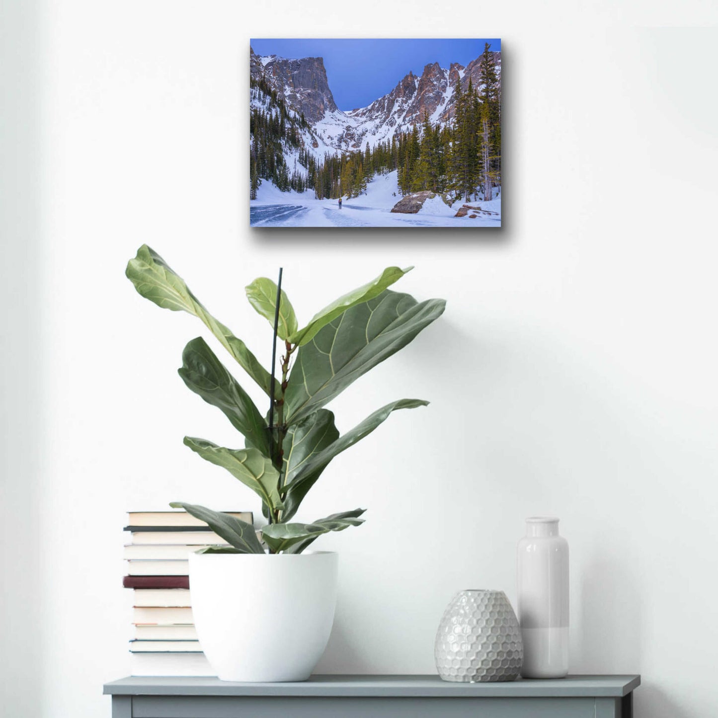 Epic Art 'Rocky Mountain Snowshoer - Rocky Mountain National Park' by Darren White, Acrylic Glass Wall Art,16x12