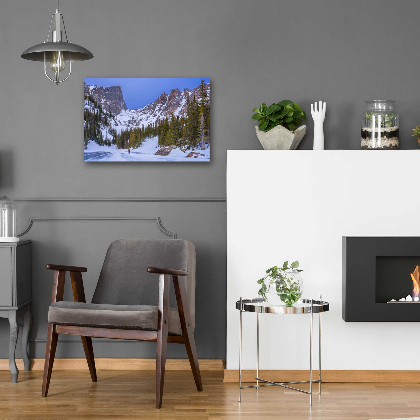 Epic Art 'Rocky Mountain Snowshoer - Rocky Mountain National Park' by Darren White, Acrylic Glass Wall Art,24x16