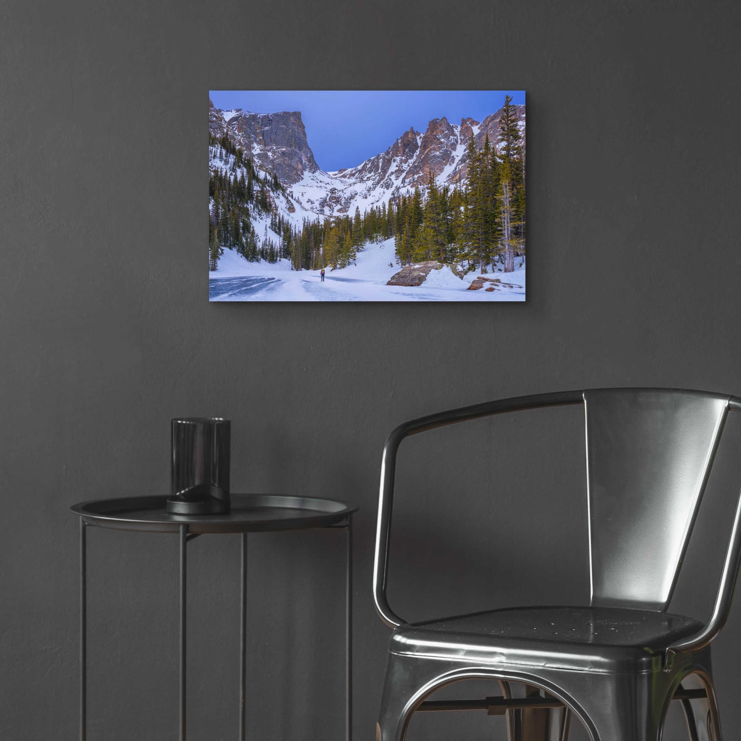 Epic Art 'Rocky Mountain Snowshoer - Rocky Mountain National Park' by Darren White, Acrylic Glass Wall Art,24x16