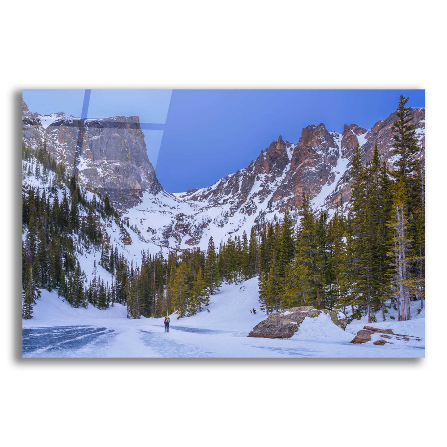 Epic Art 'Rocky Mountain Snowshoer - Rocky Mountain National Park' by Darren White, Acrylic Glass Wall Art,24x16