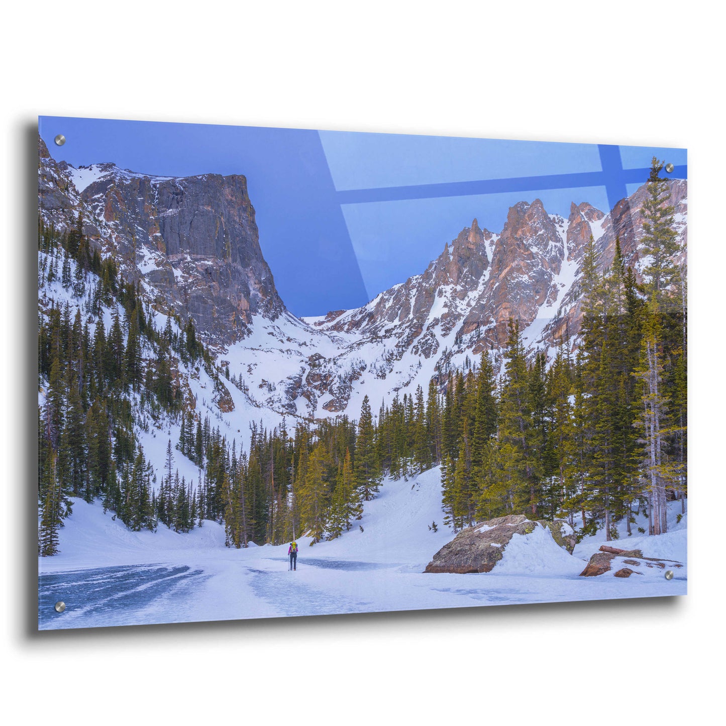 Epic Art 'Rocky Mountain Snowshoer - Rocky Mountain National Park' by Darren White, Acrylic Glass Wall Art,36x24