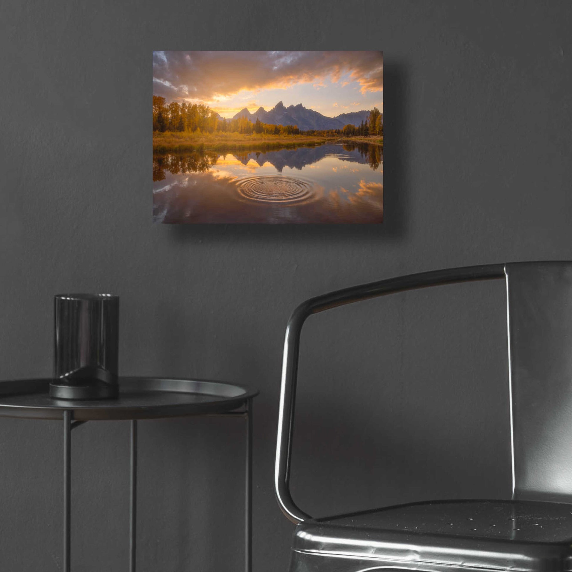 Epic Art 'Schwabacher Sunset - Grand Teton National Park' by Darren White, Acrylic Glass Wall Art,16x12