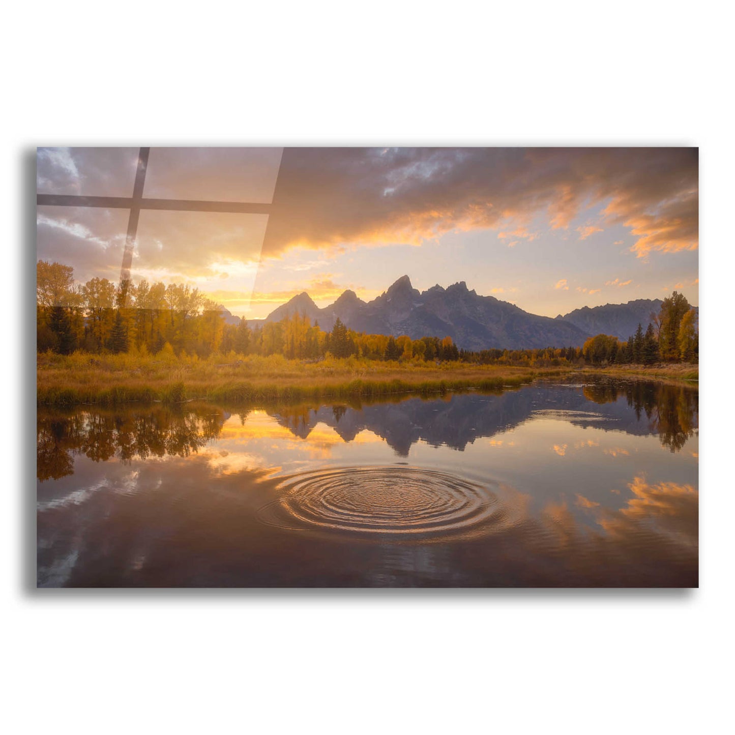 Epic Art 'Schwabacher Sunset - Grand Teton National Park' by Darren White, Acrylic Glass Wall Art,24x16