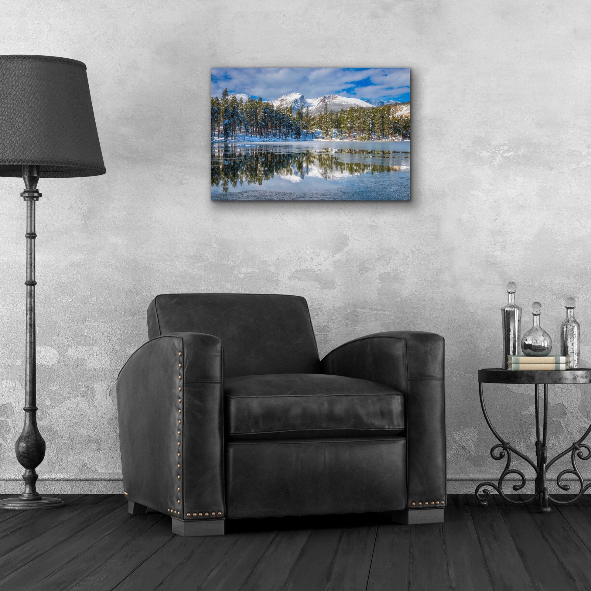 Epic Art 'Sprague Lake First Freeze - Rocky Mountain National Park' by Darren White, Acrylic Glass Wall Art,24x16