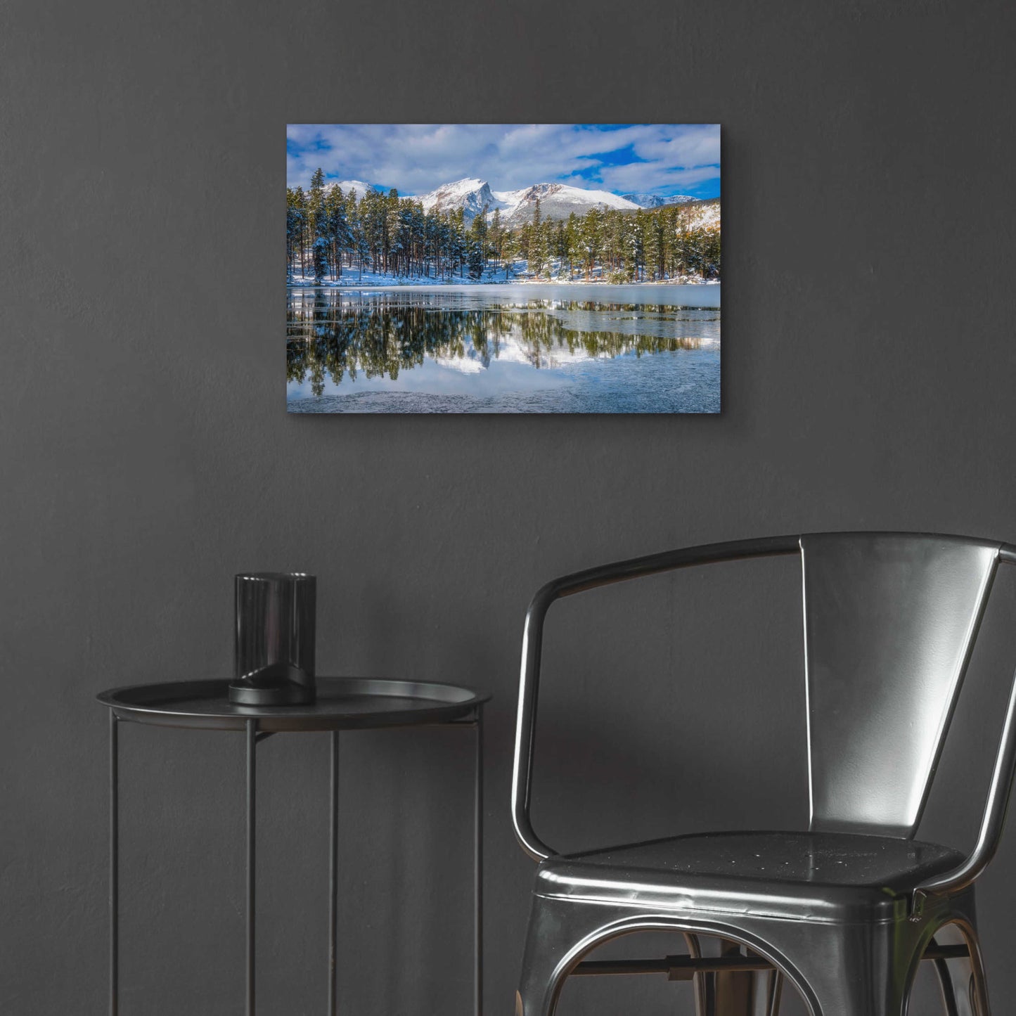 Epic Art 'Sprague Lake First Freeze - Rocky Mountain National Park' by Darren White, Acrylic Glass Wall Art,24x16