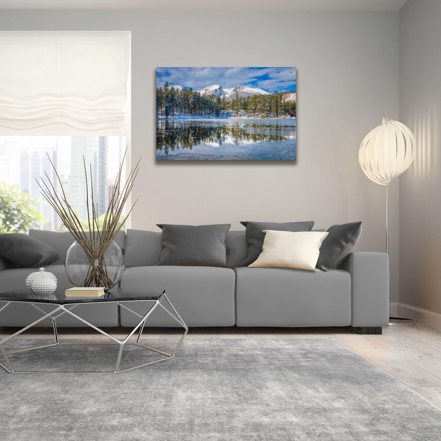 Epic Art 'Sprague Lake First Freeze - Rocky Mountain National Park' by Darren White, Acrylic Glass Wall Art,36x24