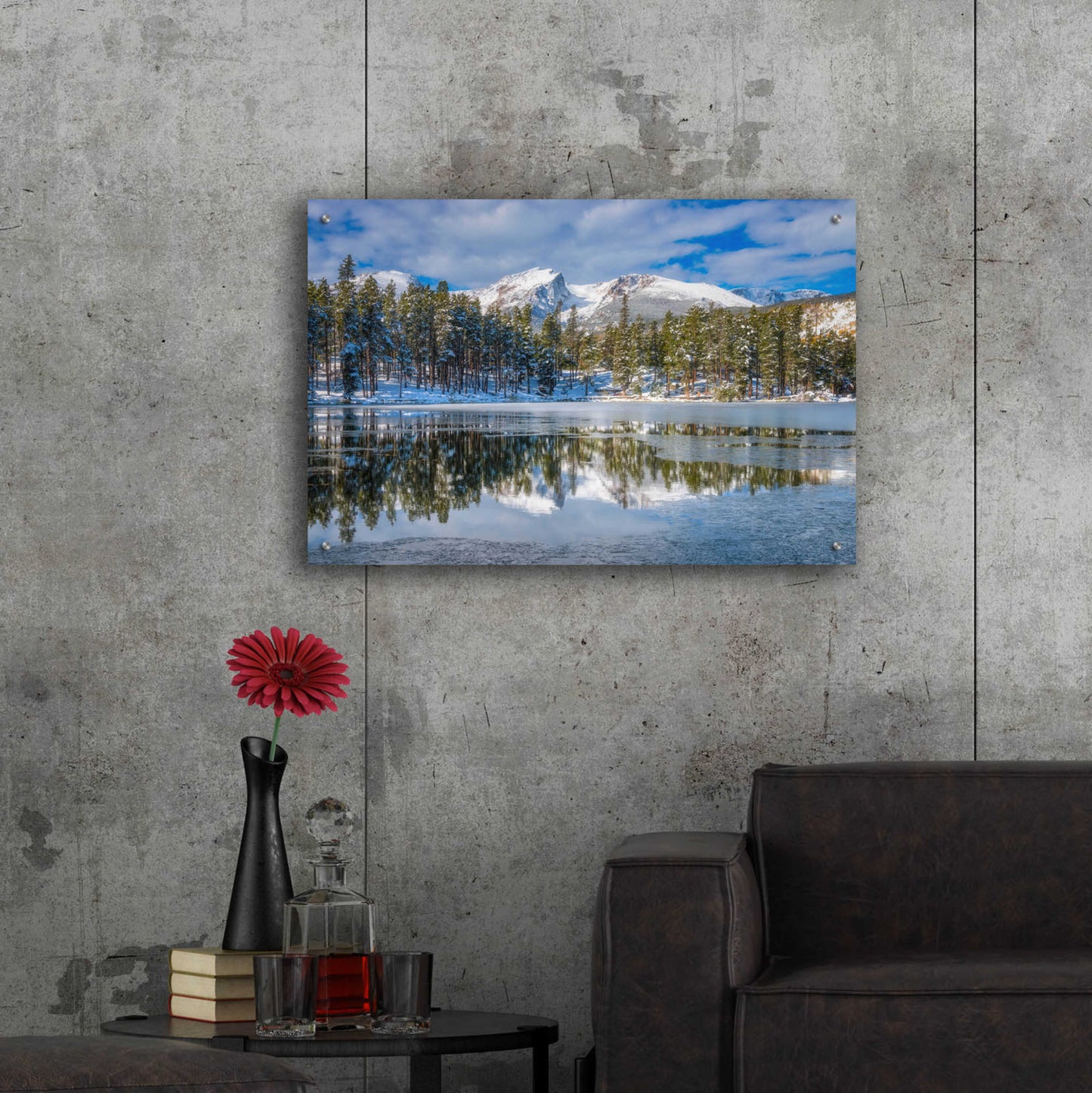 Epic Art 'Sprague Lake First Freeze - Rocky Mountain National Park' by Darren White, Acrylic Glass Wall Art,36x24
