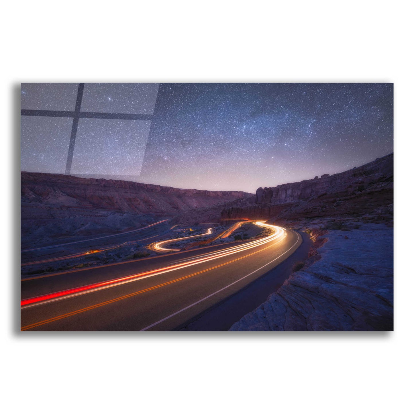 Epic Art 'Starlight Drive - Arches National Park' by Darren White, Acrylic Glass Wall Art,16x12