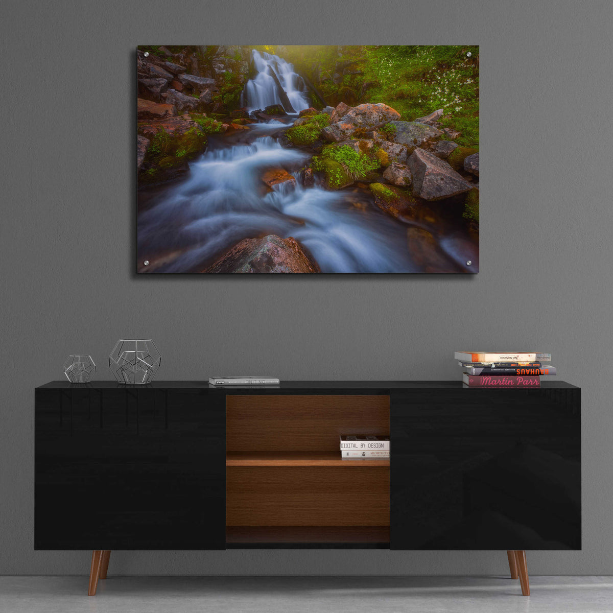 Epic Art 'Sunbeam Falls - Mount Rainier National Park' by Darren White, Acrylic Glass Wall Art,36x24