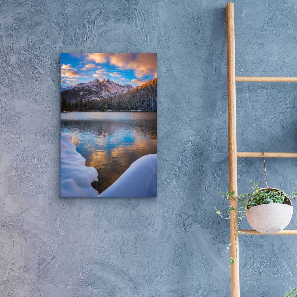 Epic Art 'Sunrise Snow at Bear Lake - Rocky Mountain National Park' by Darren White, Acrylic Glass Wall Art,16x24