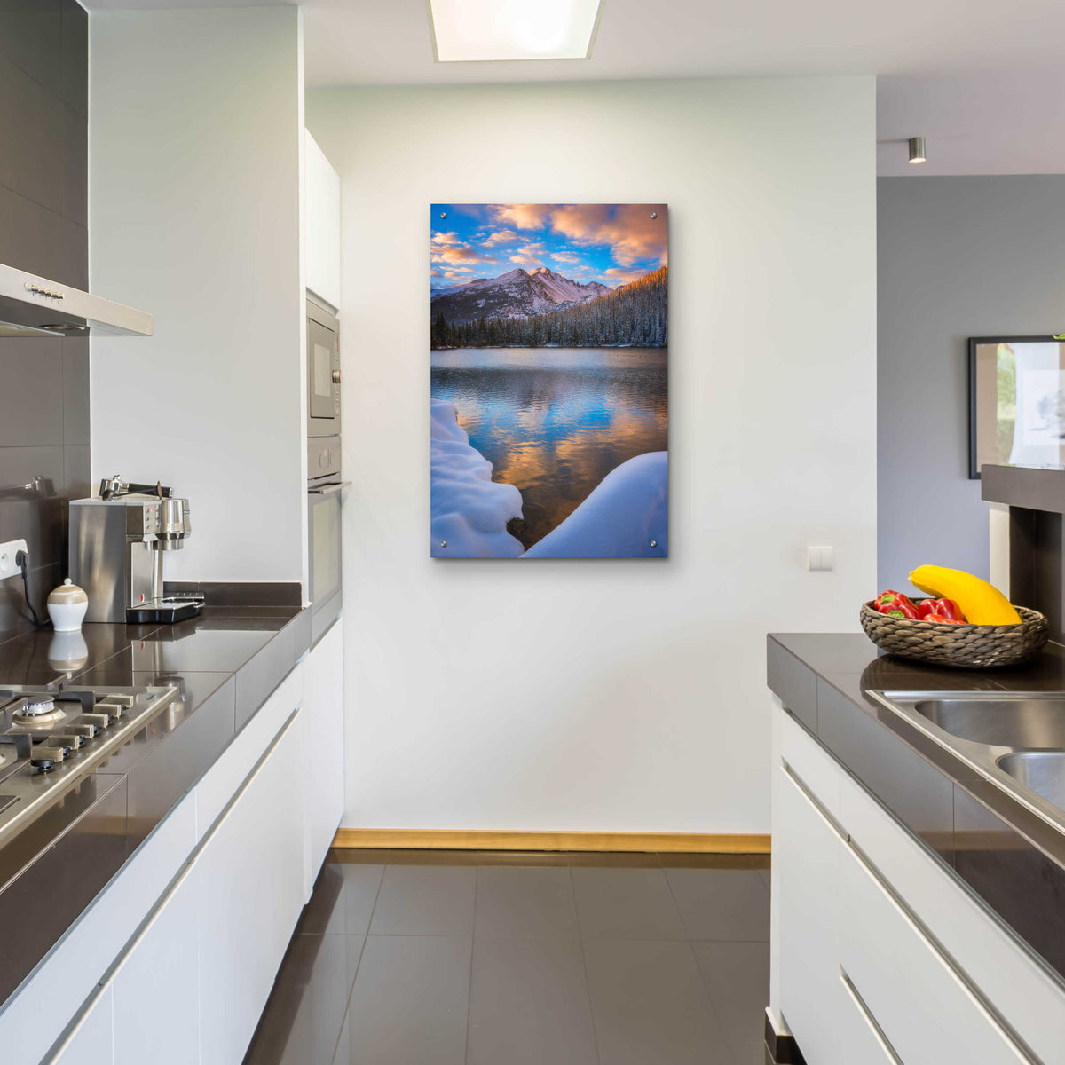 Epic Art 'Sunrise Snow at Bear Lake - Rocky Mountain National Park' by Darren White, Acrylic Glass Wall Art,24x36