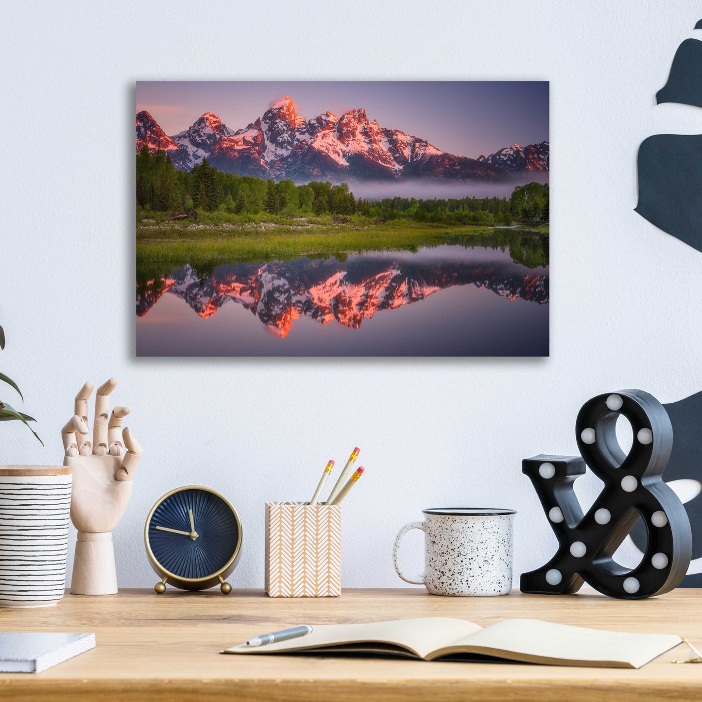 Epic Art 'Teton Awakening - Grand Teton National Park' by Darren White, Acrylic Glass Wall Art,16x12