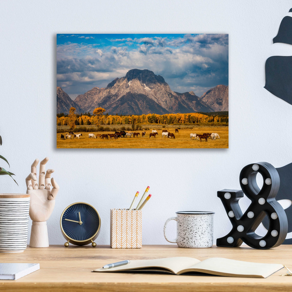 Epic Art 'Teton Horse Ranch - Grand Teton National Park' by Darren White, Acrylic Glass Wall Art,16x12