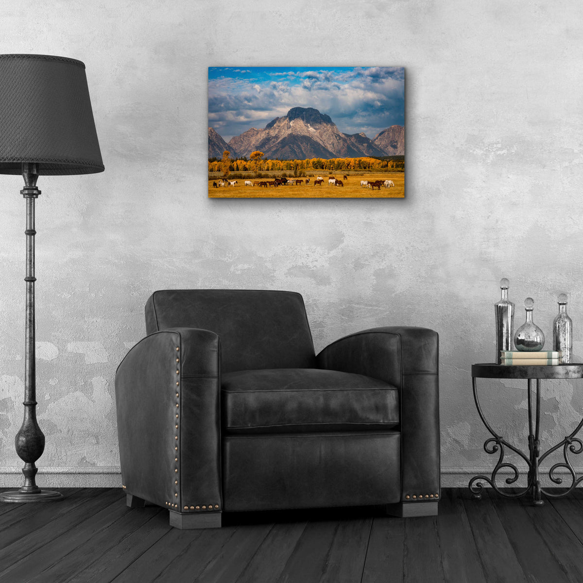 Epic Art 'Teton Horse Ranch - Grand Teton National Park' by Darren White, Acrylic Glass Wall Art,24x16