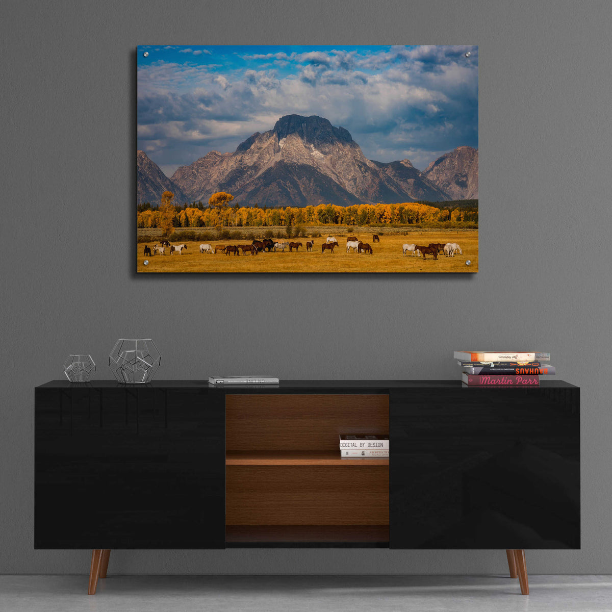 Epic Art 'Teton Horse Ranch - Grand Teton National Park' by Darren White, Acrylic Glass Wall Art,36x24