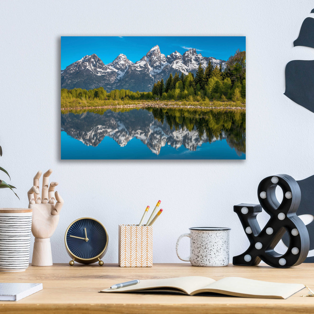Epic Art 'Tetons in Color - Grand Teton National Park' by Darren White, Acrylic Glass Wall Art,16x12