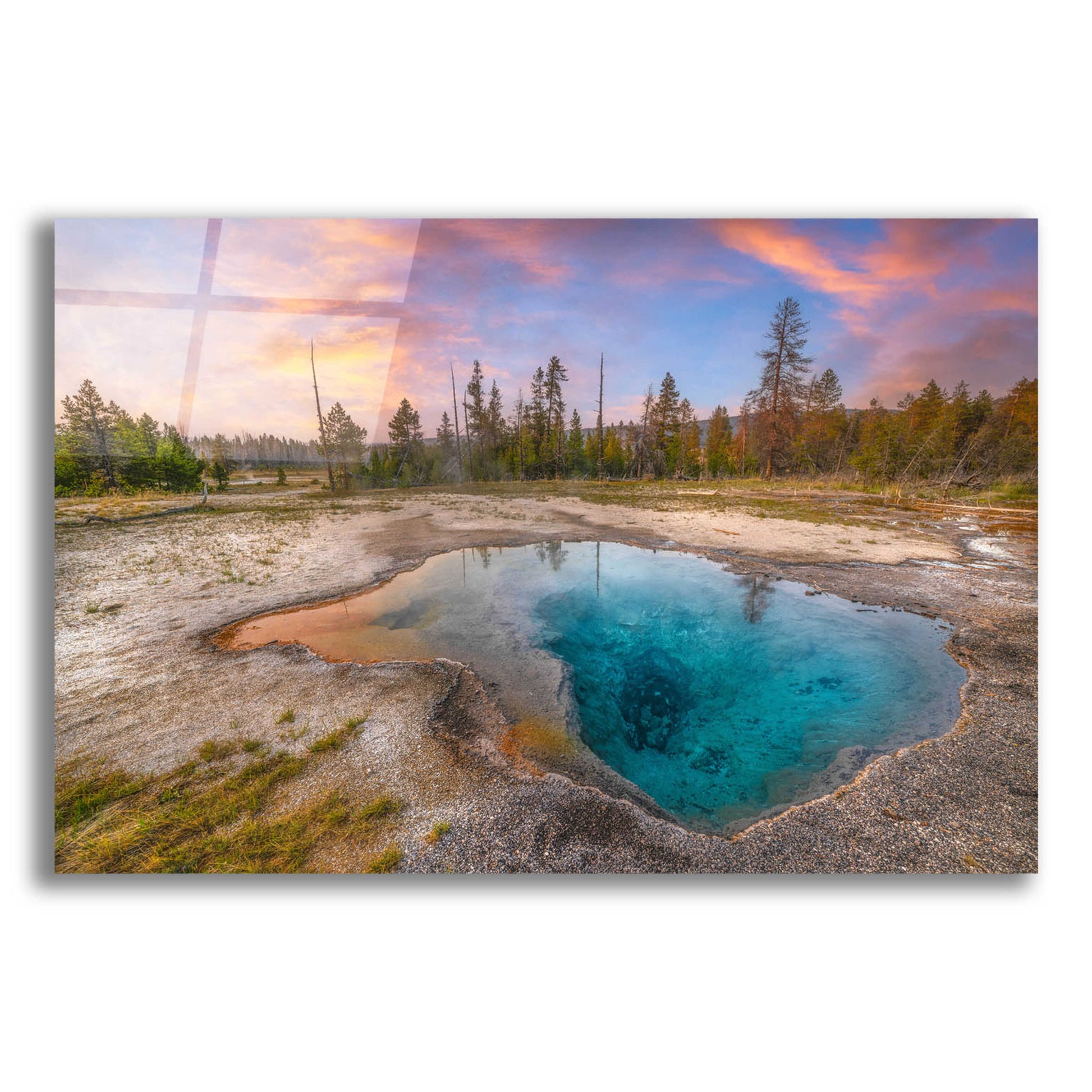 Epic Art 'Thermal Sunset - Yellowstone National Park' by Darren White, Acrylic Glass Wall Art,16x12
