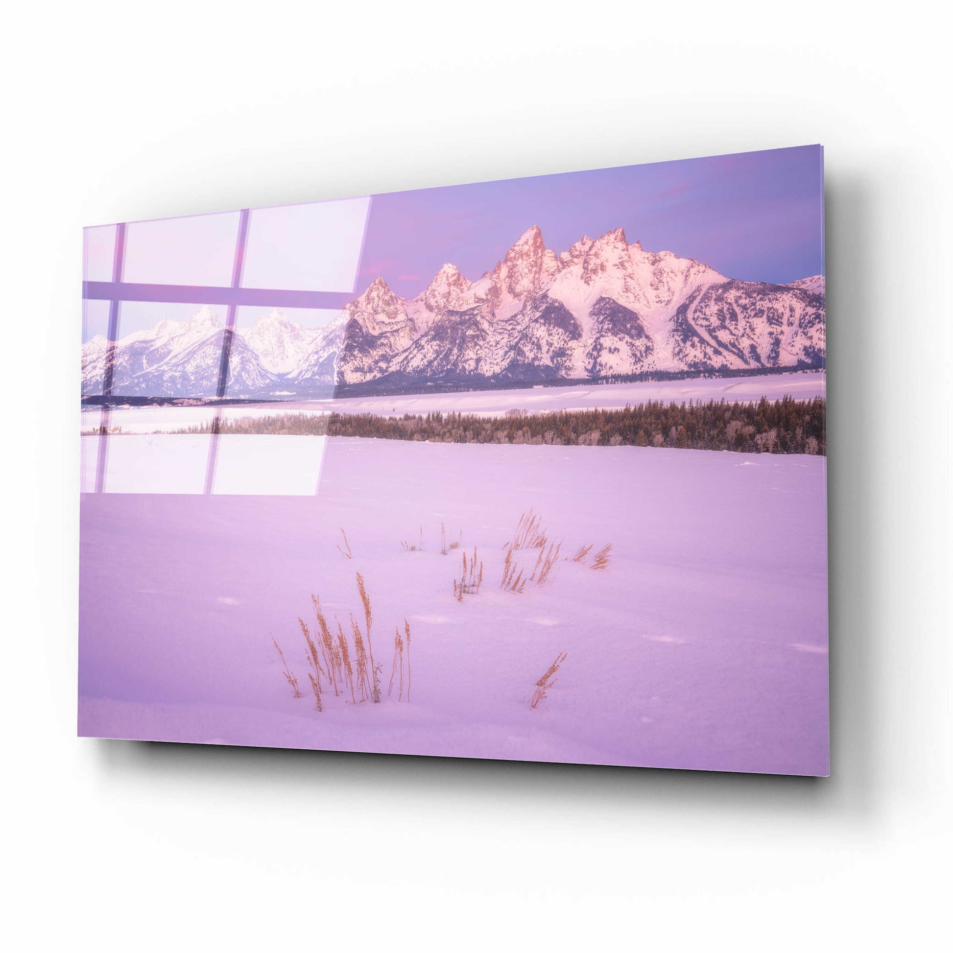 Epic Art 'Winter Calm - Grand Teton National Park' by Darren White, Acrylic Glass Wall Art,16x12