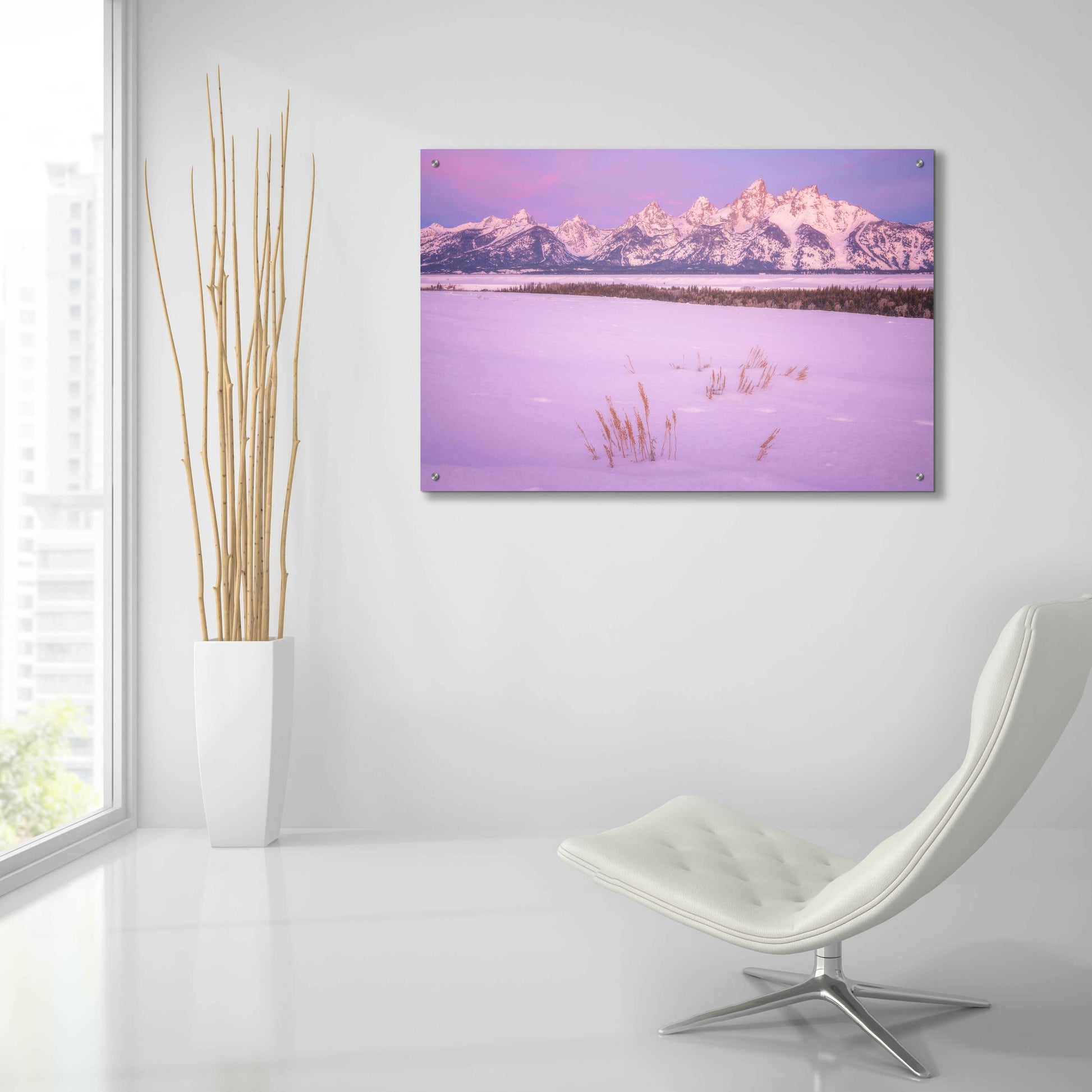 Epic Art 'Winter Calm - Grand Teton National Park' by Darren White, Acrylic Glass Wall Art,36x24
