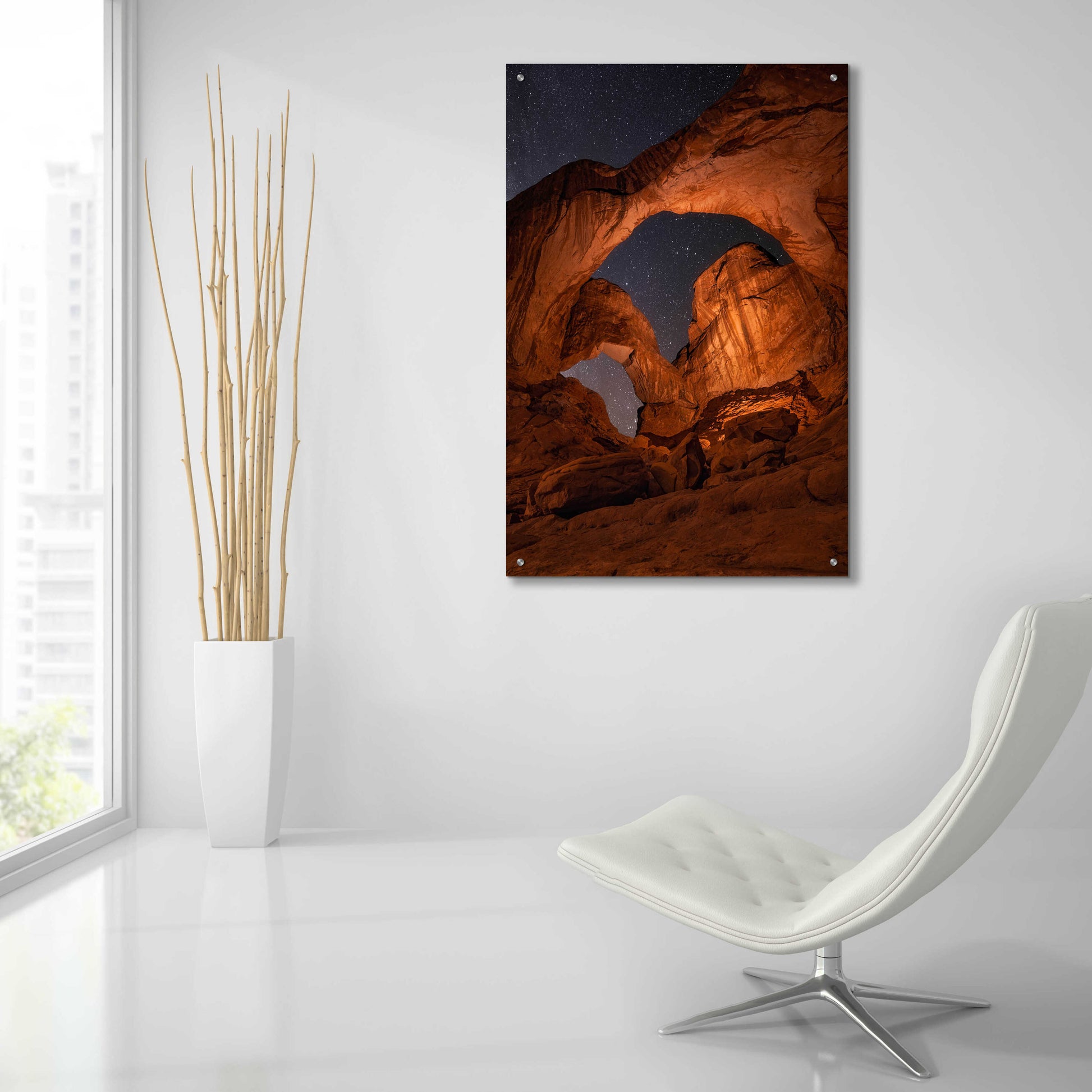 Epic Art 'Wonders of the Night - Arches National Park' by Darren White, Acrylic Glass Wall Art,24x36