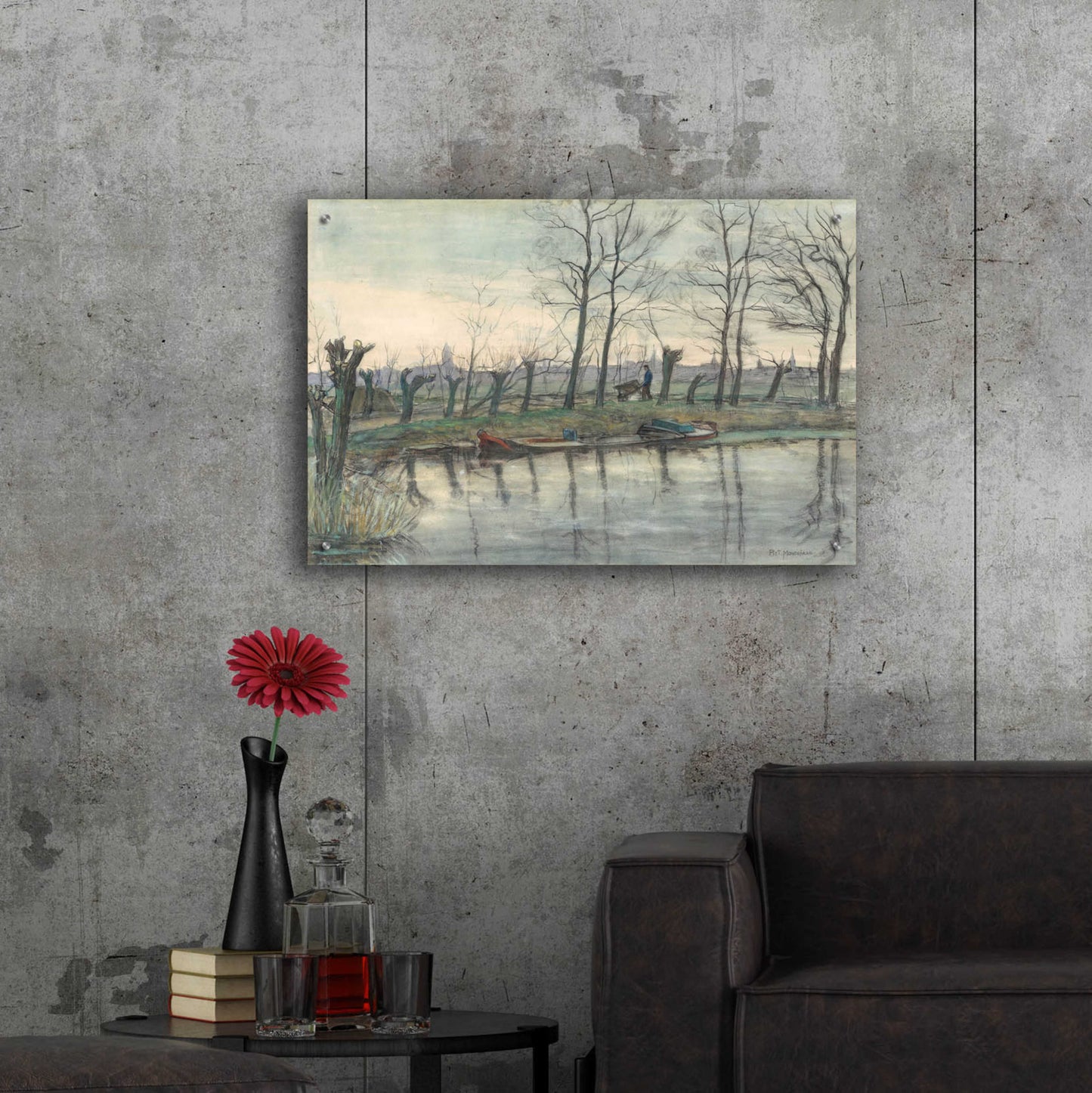 Epic Art 'Amsterdam Skyline Viewed from the West 1894–1904' by Piet Mondrian, Acrylic Glass Wall Art,36x24