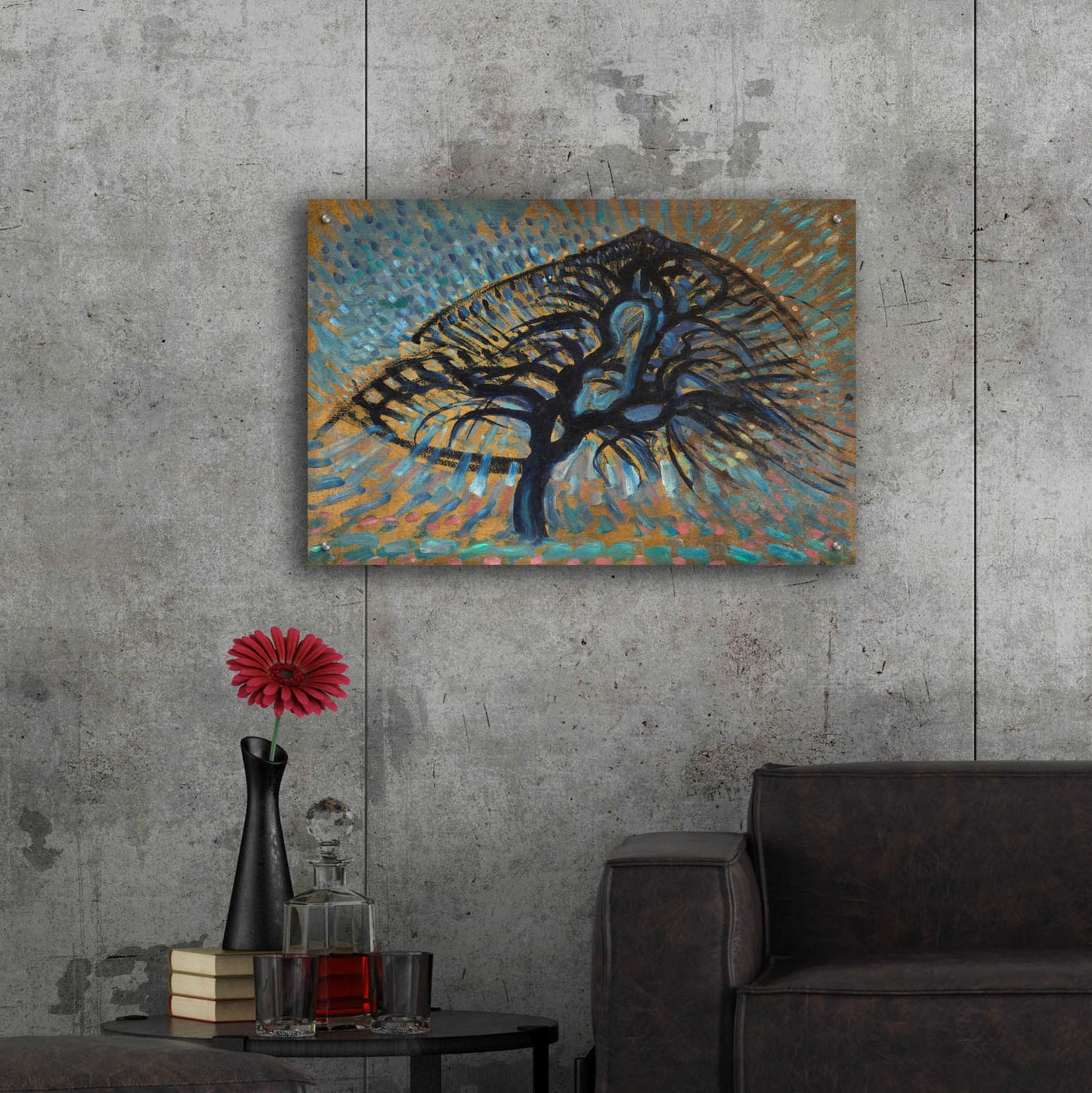 Epic Art 'Apple Tree, Pointillist Version 1908–1909' by Piet Mondrian, Acrylic Glass Wall Art,36x24