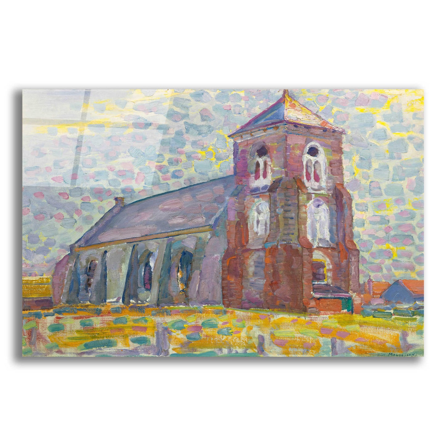 Epic Art 'Church In Zoutelande-1909' by Piet Mondrian, Acrylic Glass Wall Art,16x12