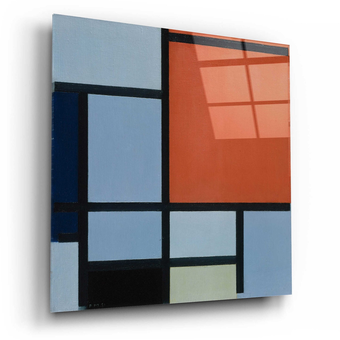 Epic Art 'Composition 1921' by Piet Mondrian, Acrylic Glass Wall Art,12x12