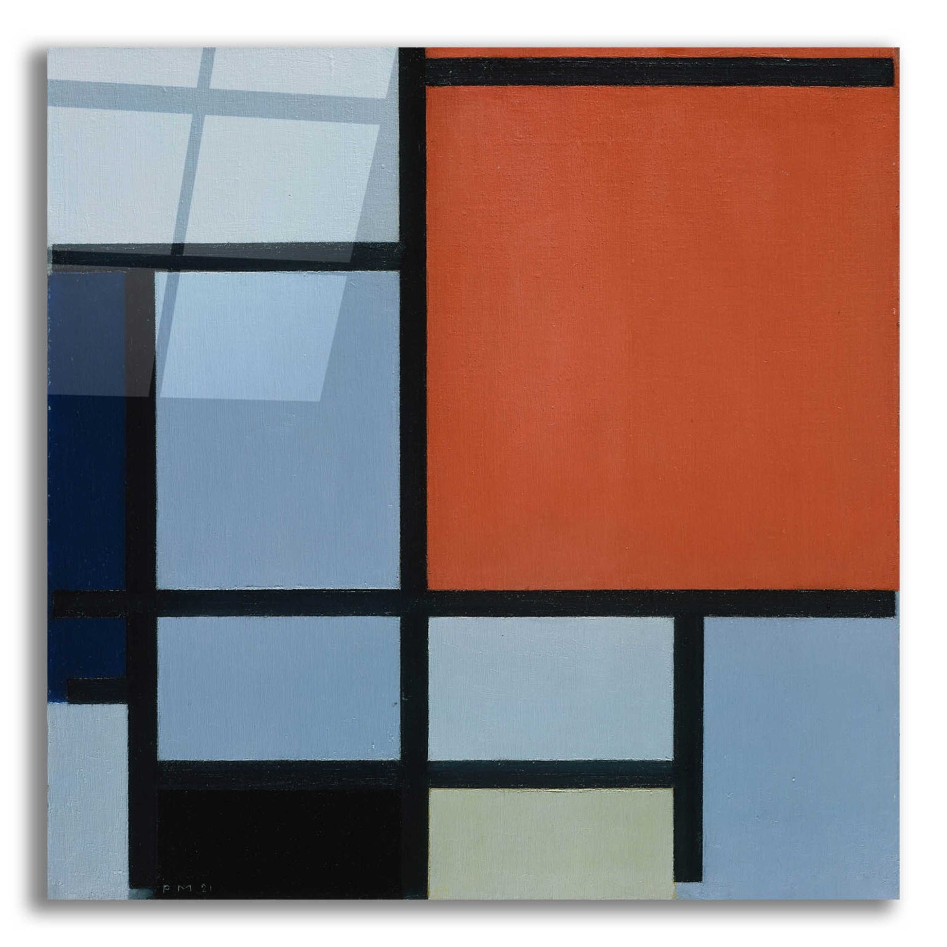 Epic Art 'Composition 1921' by Piet Mondrian, Acrylic Glass Wall Art,12x12