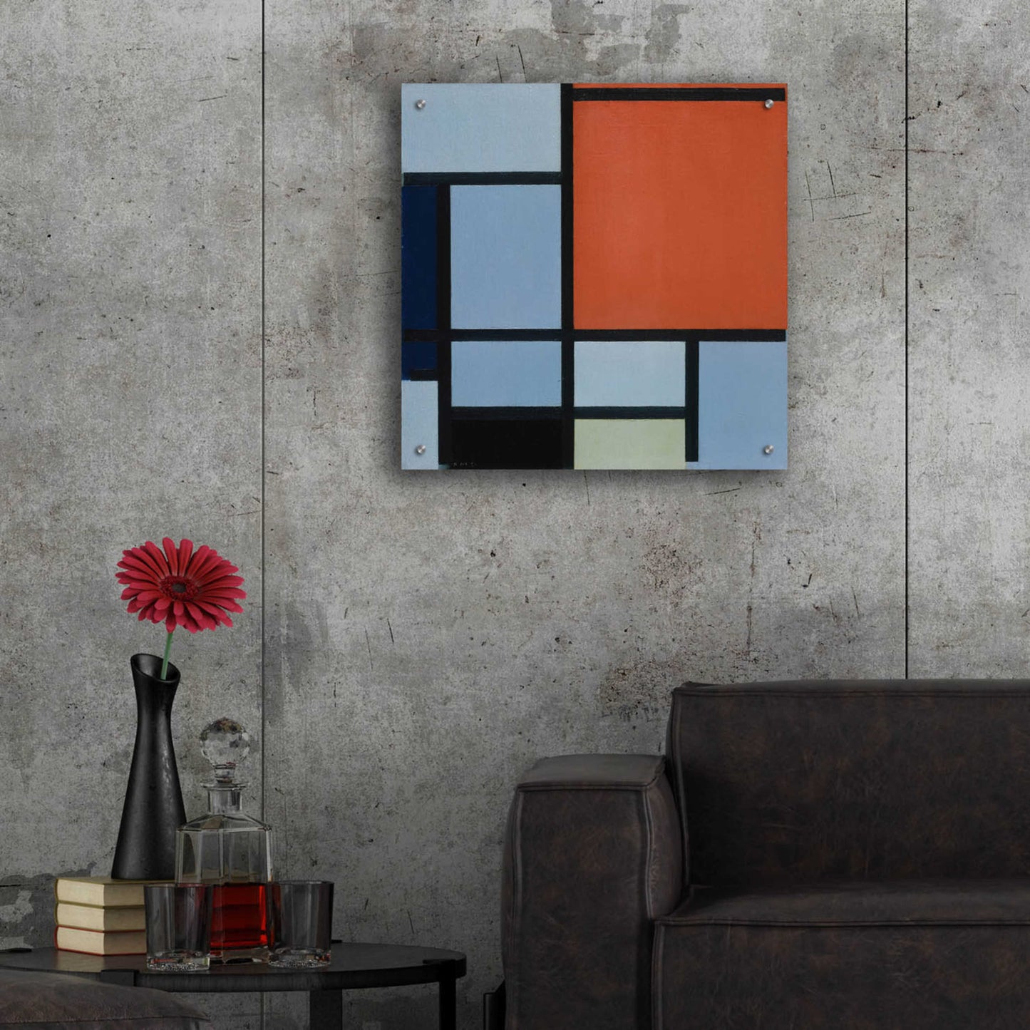 Epic Art 'Composition 1921' by Piet Mondrian, Acrylic Glass Wall Art,24x24