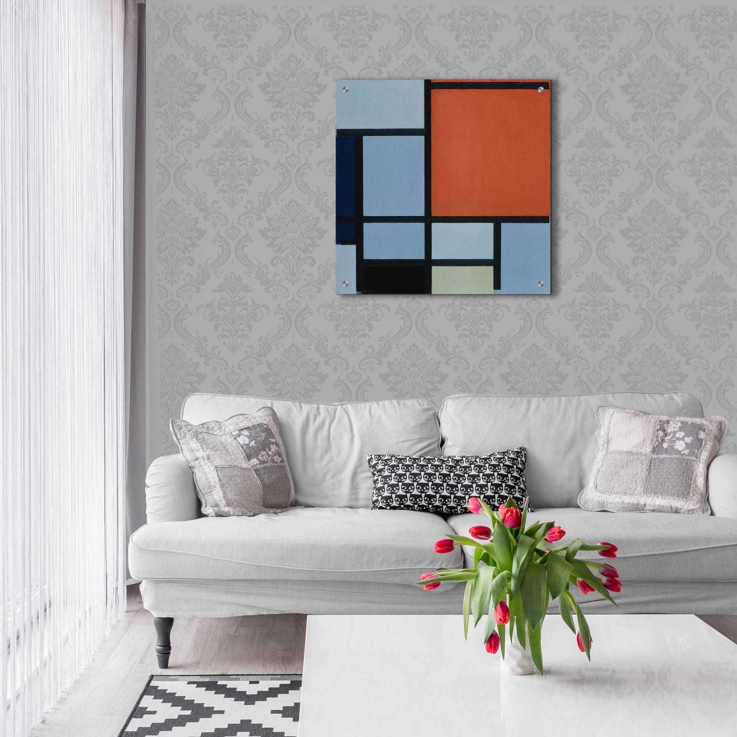 Epic Art 'Composition 1921' by Piet Mondrian, Acrylic Glass Wall Art,24x24