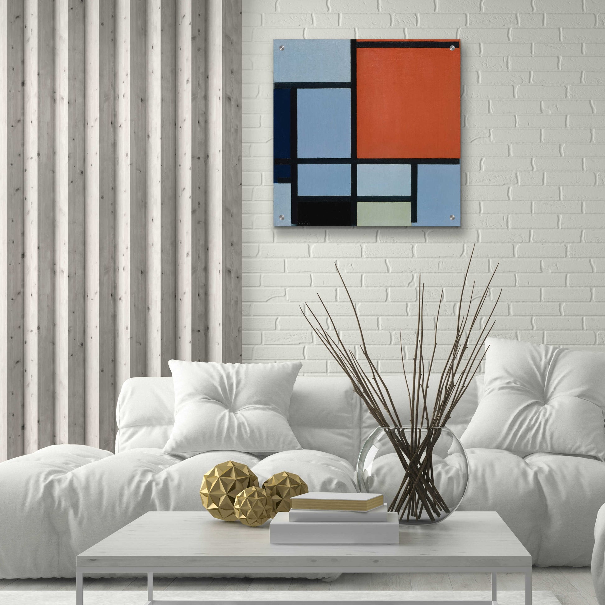 Epic Art 'Composition 1921' by Piet Mondrian, Acrylic Glass Wall Art,24x24