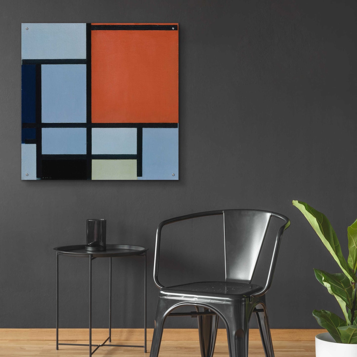 Epic Art 'Composition 1921' by Piet Mondrian, Acrylic Glass Wall Art,36x36