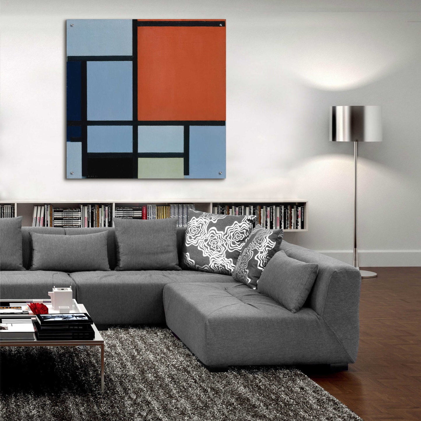 Epic Art 'Composition 1921' by Piet Mondrian, Acrylic Glass Wall Art,36x36