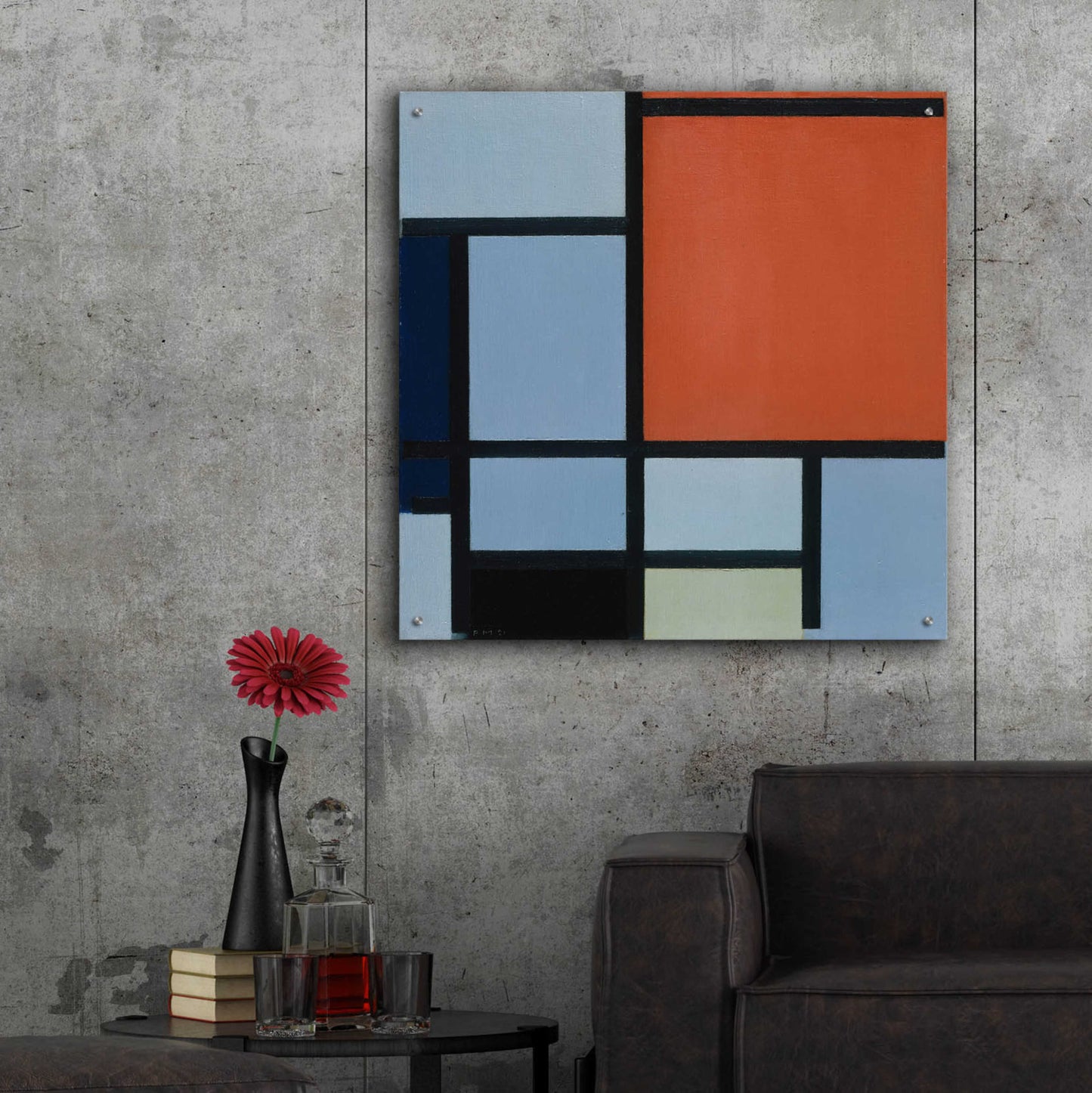 Epic Art 'Composition 1921' by Piet Mondrian, Acrylic Glass Wall Art,36x36