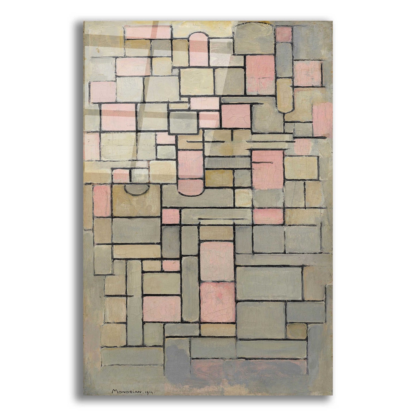 Epic Art 'Composition 8, 1914' by Piet Mondrian, Acrylic Glass Wall Art,12x16