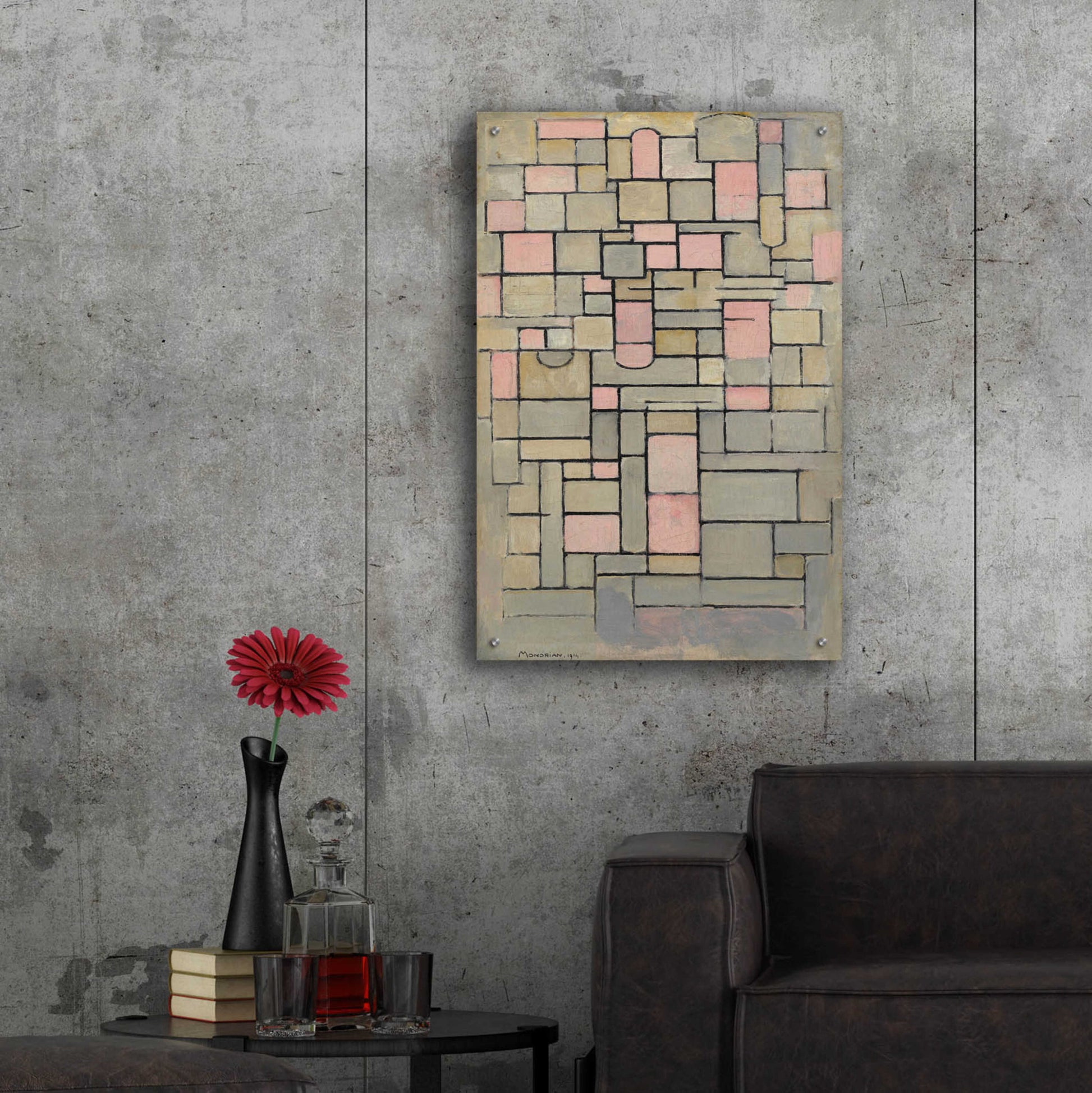 Epic Art 'Composition 8, 1914' by Piet Mondrian, Acrylic Glass Wall Art,24x36