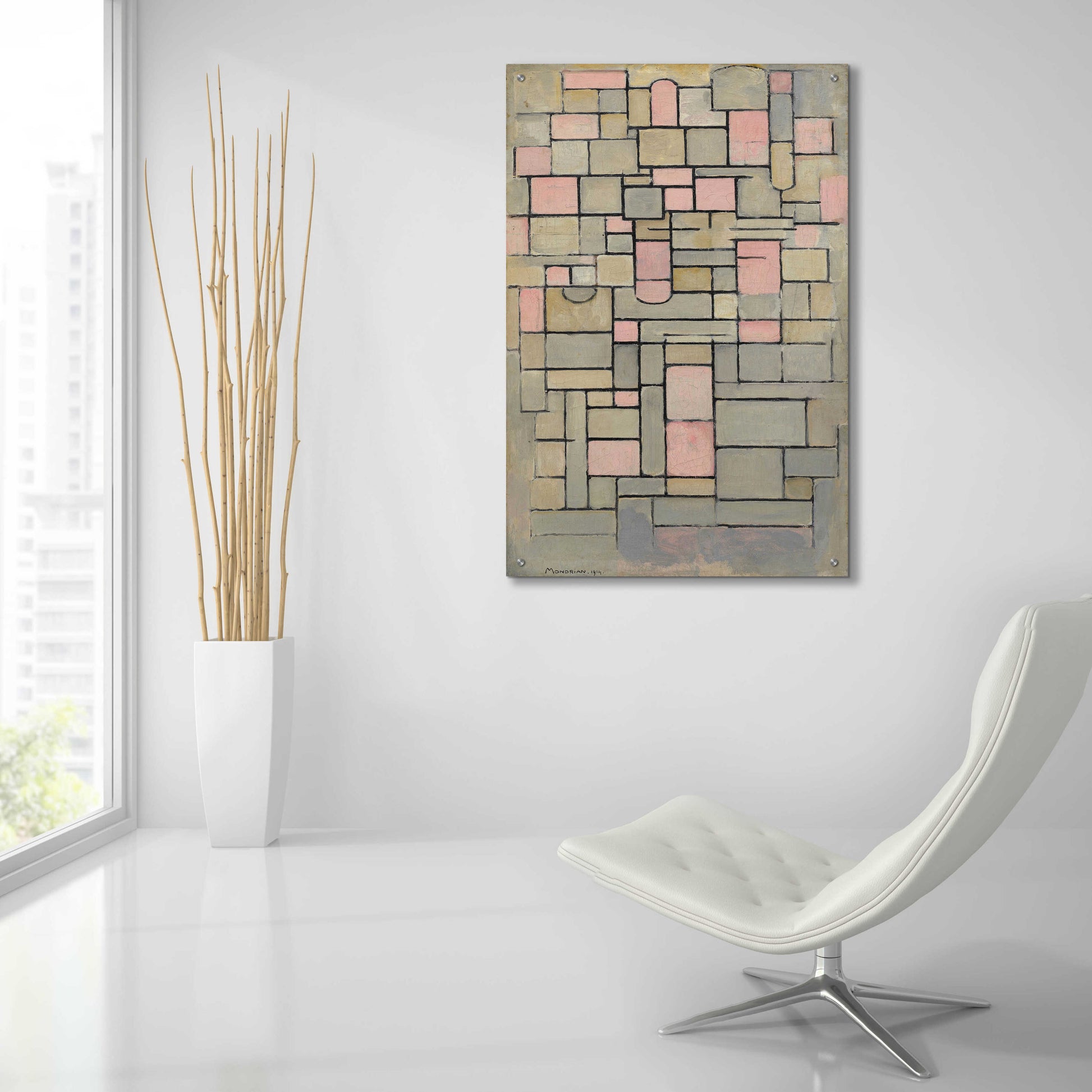 Epic Art 'Composition 8, 1914' by Piet Mondrian, Acrylic Glass Wall Art,24x36