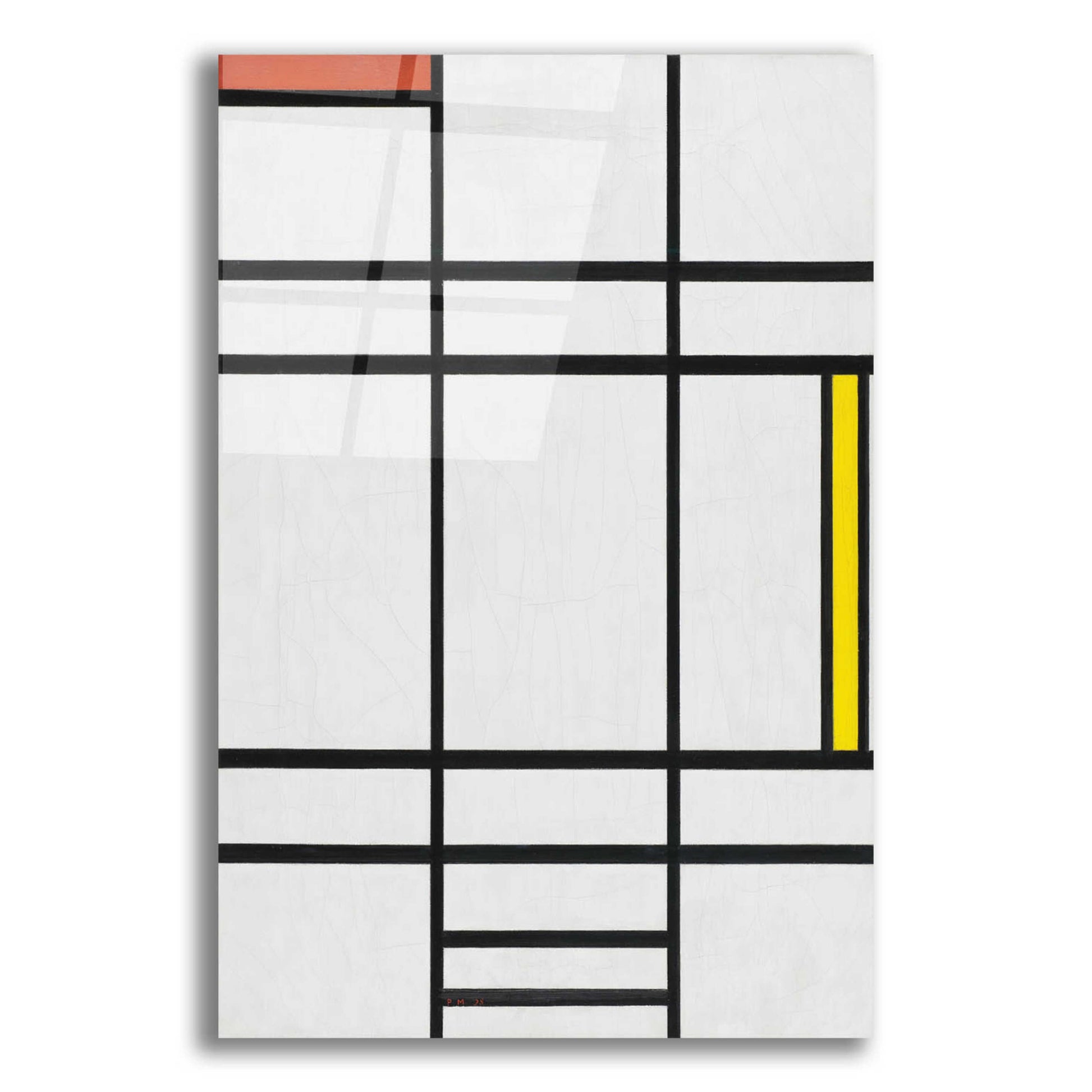 Epic Art 'Composition in White, Red, and Yellow, 1936' by Piet Mondrian, Acrylic Glass Wall Art,12x16