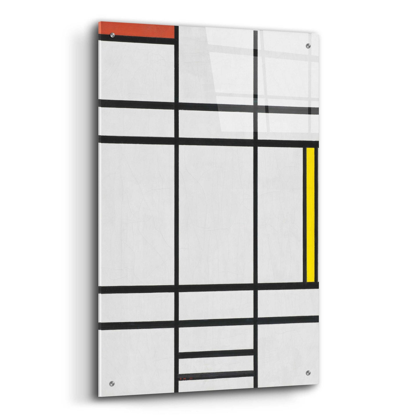 Epic Art 'Composition in White, Red, and Yellow, 1936' by Piet Mondrian, Acrylic Glass Wall Art,24x36