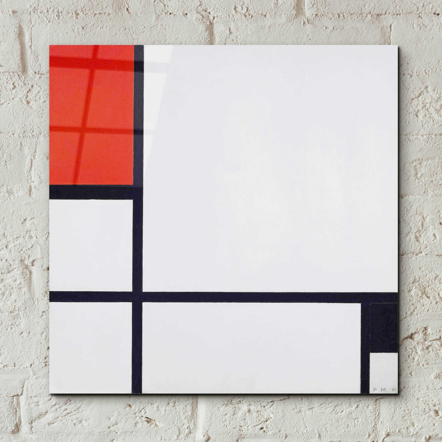 Epic Art 'Composition No. I, with Red and Black, 1929' by Piet Mondrian, Acrylic Glass Wall Art,12x12