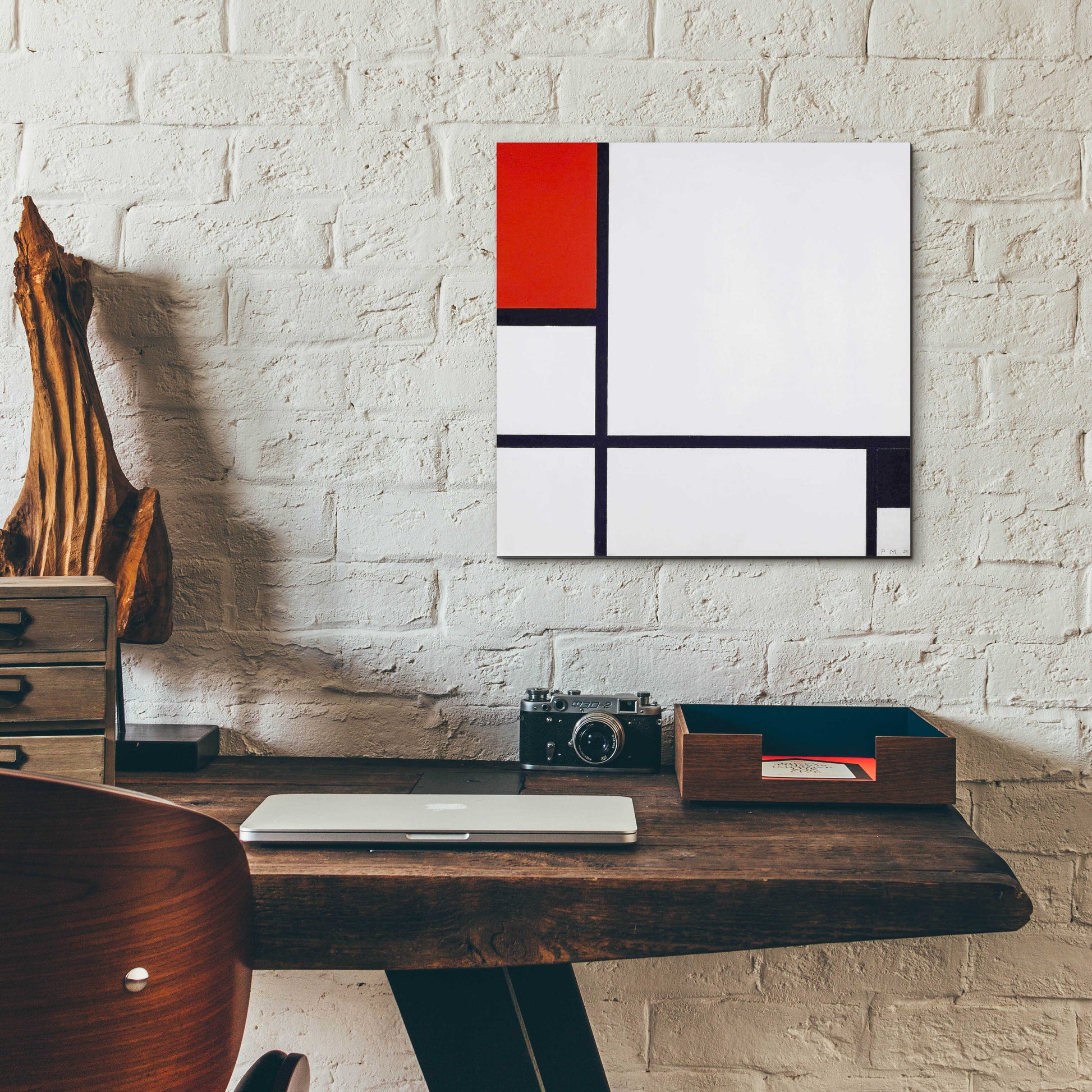 Epic Art 'Composition No. I, with Red and Black, 1929' by Piet Mondrian, Acrylic Glass Wall Art,12x12