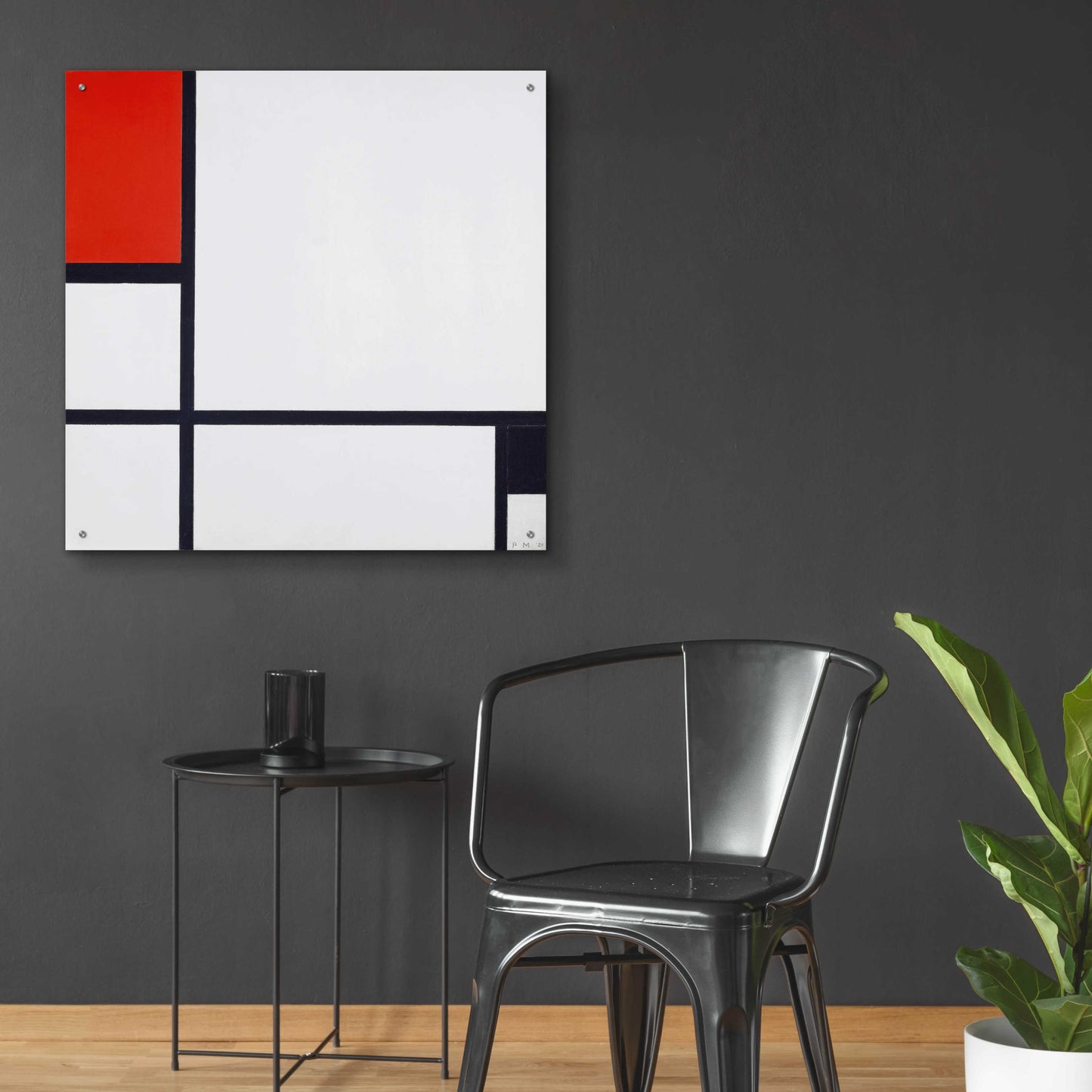 Epic Art 'Composition No. I, with Red and Black, 1929' by Piet Mondrian, Acrylic Glass Wall Art,36x36