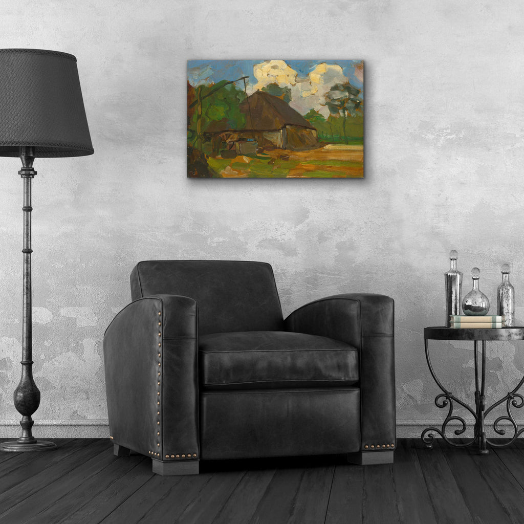 Epic Art 'Farm Building With Well In Daylight, 1907' by Piet Mondrian, Acrylic Glass Wall Art,24x16