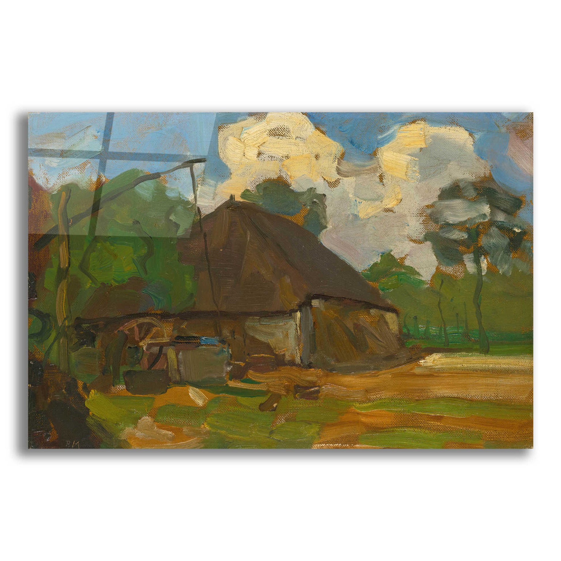 Epic Art 'Farm Building With Well In Daylight, 1907' by Piet Mondrian, Acrylic Glass Wall Art,24x16