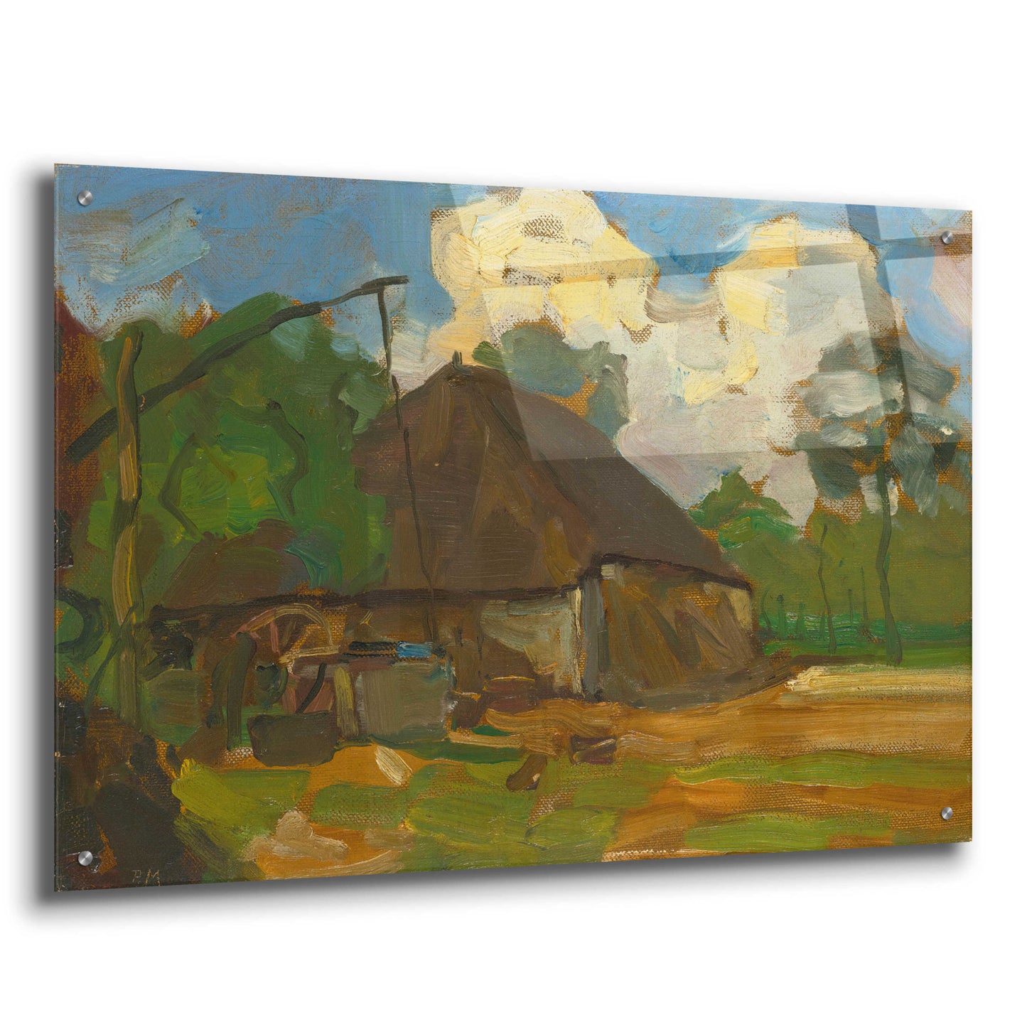 Epic Art 'Farm Building With Well In Daylight, 1907' by Piet Mondrian, Acrylic Glass Wall Art,36x24