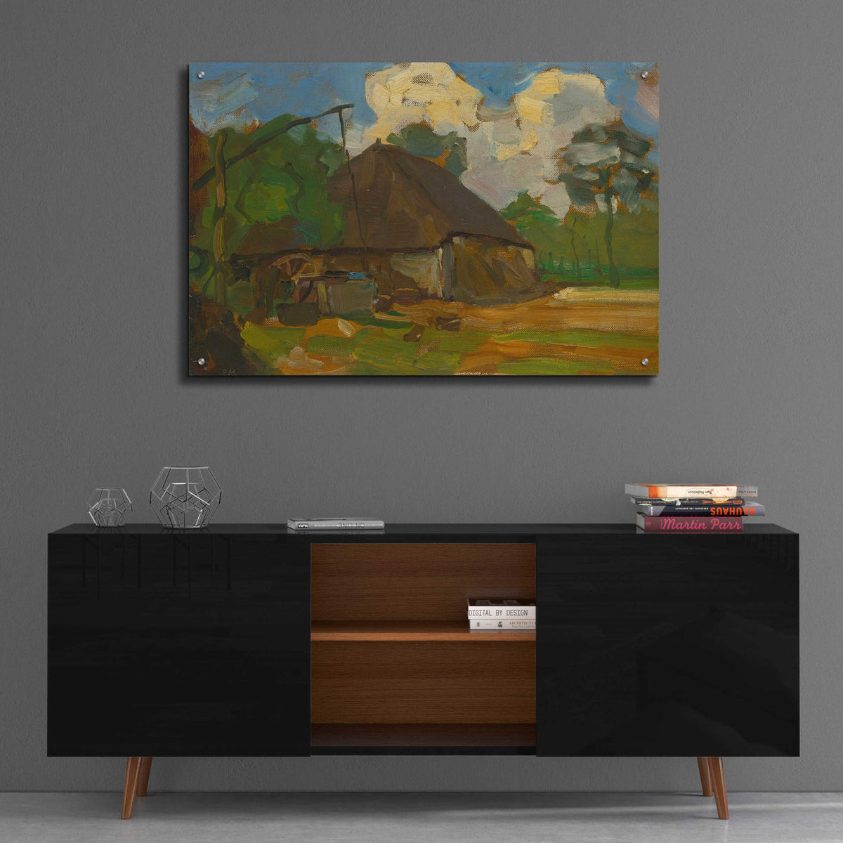 Epic Art 'Farm Building With Well In Daylight, 1907' by Piet Mondrian, Acrylic Glass Wall Art,36x24