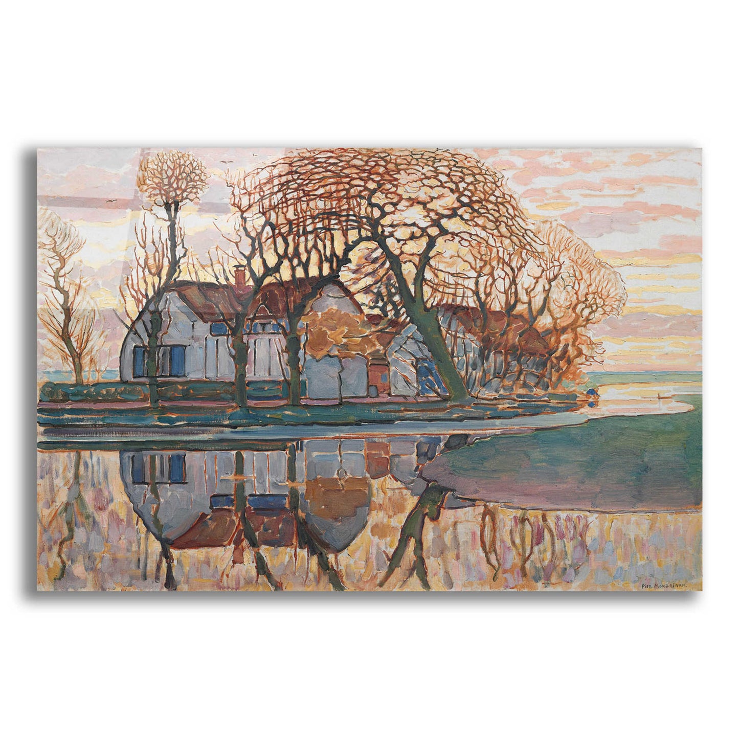 Epic Art 'Farm near Duivendrecht, 1916' by Piet Mondrian, Acrylic Glass Wall Art,16x12